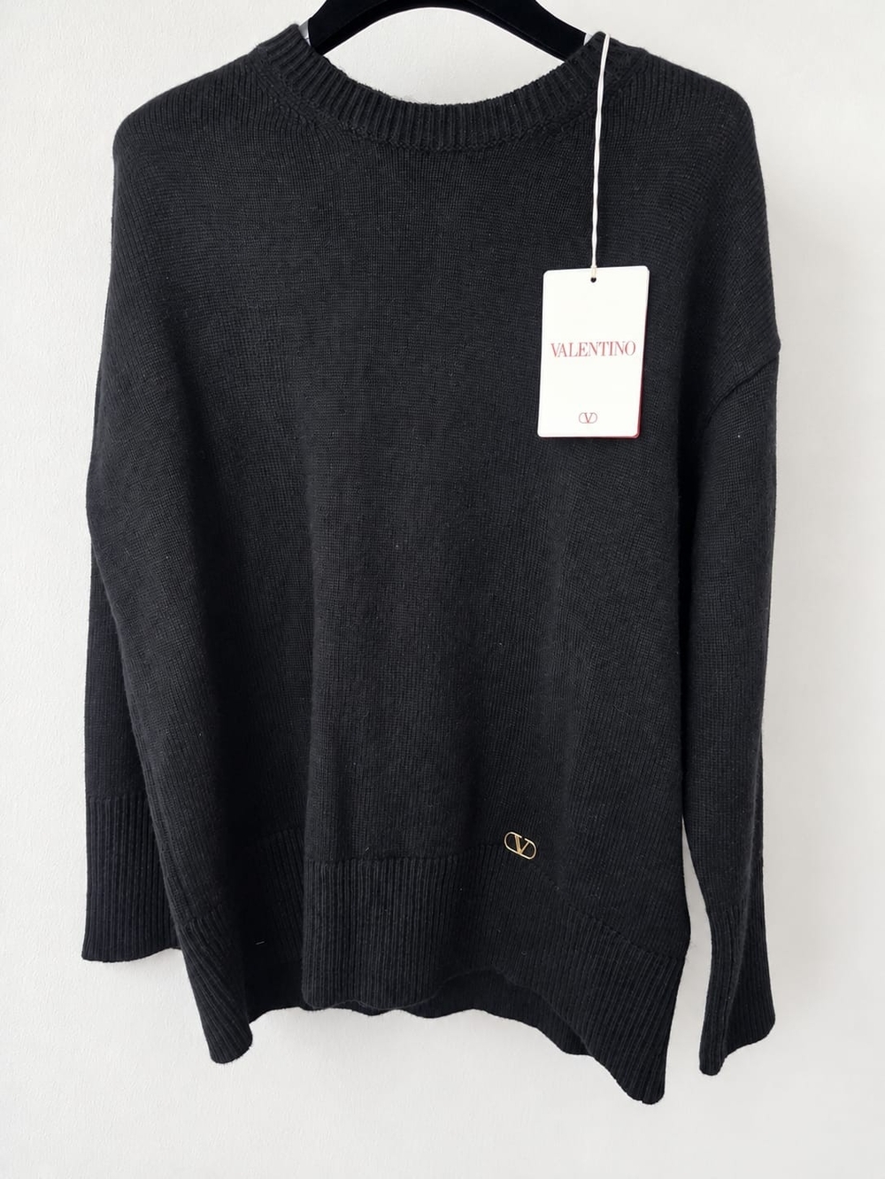 Valentino VLogo-plaque 100% cashmere sweater